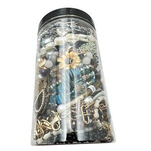 Mystery Jewelry Jar #1033 Wearable Quality Pieces 2lbs Necklace Bracelet Earring
